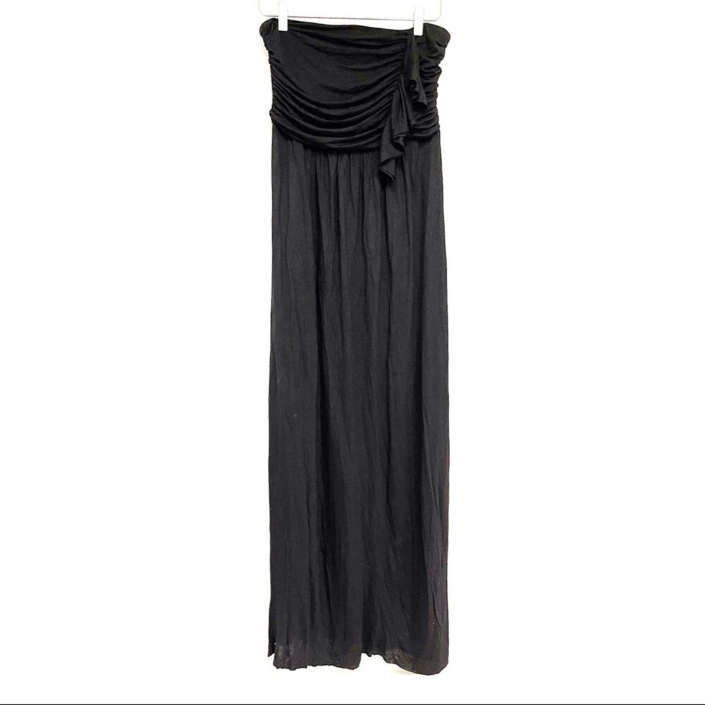 ARYN K Dress Size Medium Maxi Drape Strapless Black Casual Drapey Zipper Back